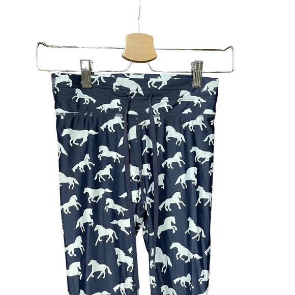 The Upside High Rise Horse Print Equestrian Navy Blue Leggings Size US 6 - Picture 3 of 8